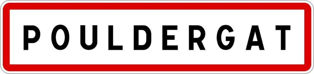 Panneau entrée ville agglomération Pouldergat / Town entrance sign Pouldergat