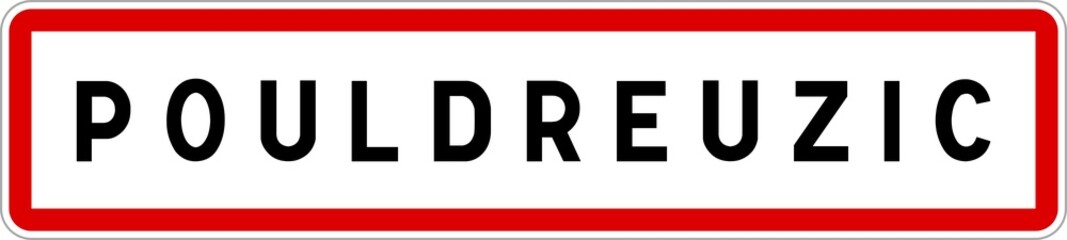 Panneau entrée ville agglomération Pouldreuzic / Town entrance sign Pouldreuzic