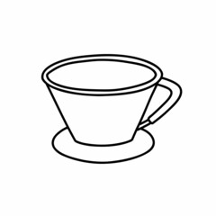 kalita coffee method doodle icon, vector color line illustration