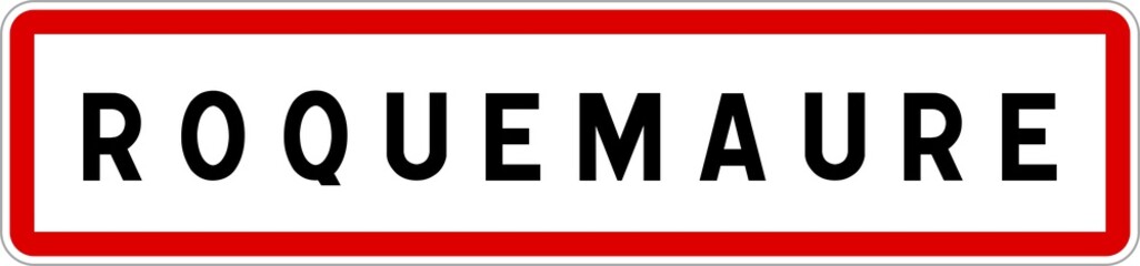 Panneau entrée ville agglomération Roquemaure / Town entrance sign Roquemaure
