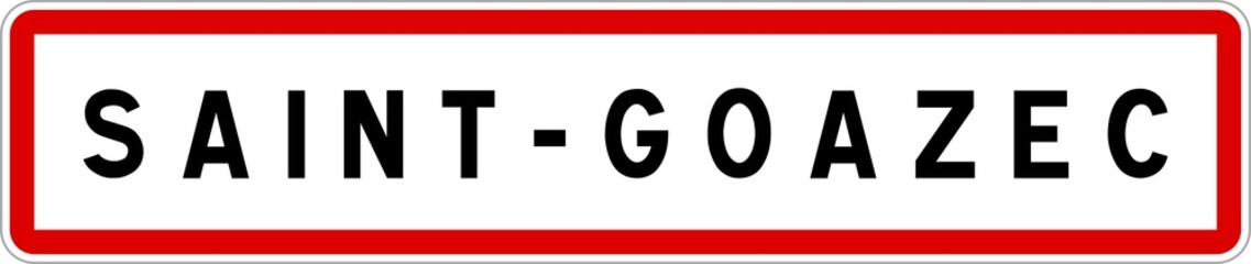 Panneau entrée ville agglomération Saint-Goazec / Town entrance sign Saint-Goazec