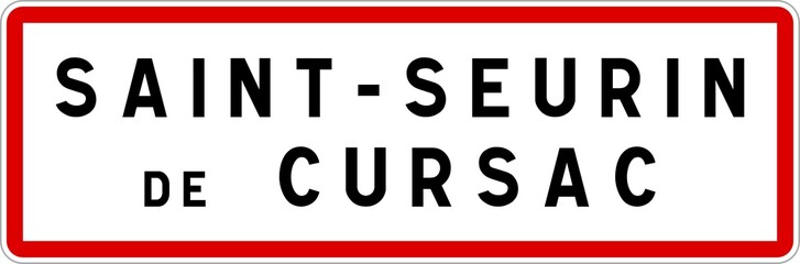 Panneau entrée ville agglomération Saint-Seurin-de-Cursac / Town entrance sign Saint-Seurin-de-Cursac