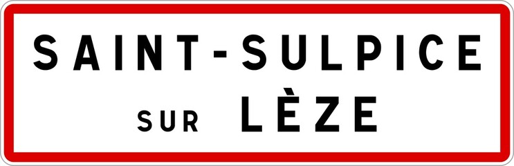 Panneau entrée ville agglomération Saint-Sulpice-sur-Lèze / Town entrance sign Saint-Sulpice-sur-Lèze