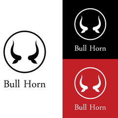 Bull's head horn logo. Using a vector illustration template design concept.