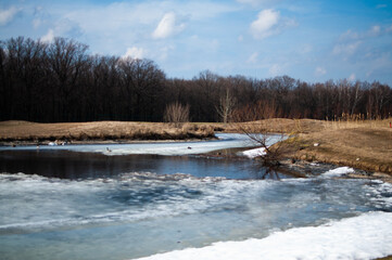 the river in the winter
