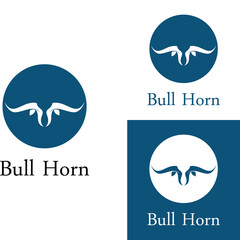 Bull's head horn logo. Using a vector illustration template design concept.