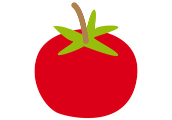 Icono de tomate rojo en fondo blanco. 