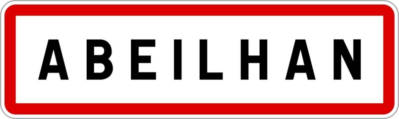 Panneau entrée ville agglomération Abeilhan / Town entrance sign Abeilhan