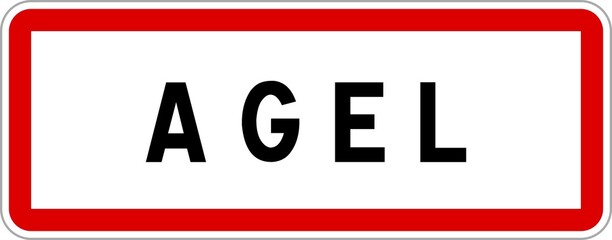 Panneau entrée ville agglomération Agel / Town entrance sign Agel