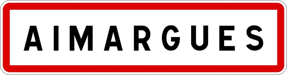 Panneau entrée ville agglomération Aimargues / Town entrance sign Aimargues