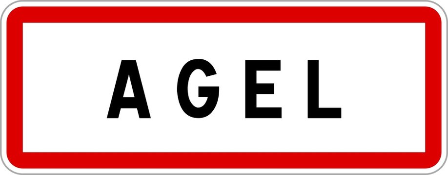 Panneau entr&eacute;e ville agglom&eacute;ration Agel / Town entrance sign Agel