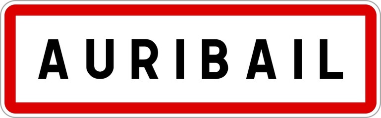 Panneau entrée ville agglomération Auribail / Town entrance sign Auribail