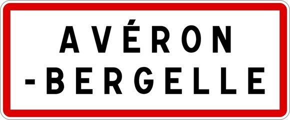 Panneau entrée ville agglomération Avéron-Bergelle / Town entrance sign Avéron-Bergelle