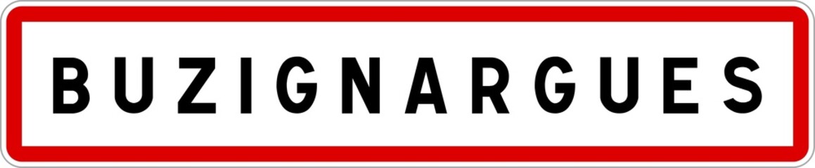Panneau entrée ville agglomération Buzignargues / Town entrance sign Buzignargues