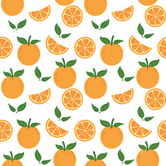 Fresh orange fruit seamless pattern