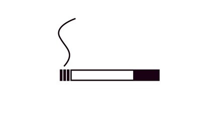 Vector Isolated Illustration of a Cigarette. Black and White Cigarette or Tobacco Icon
