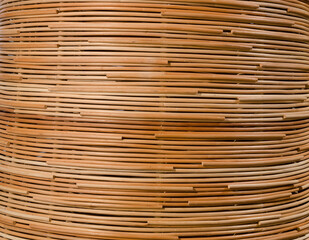 nature background of brown handicraft weave texture rattan surfac