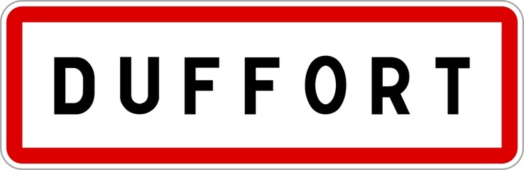 Panneau entrée ville agglomération Duffort / Town entrance sign Duffort
