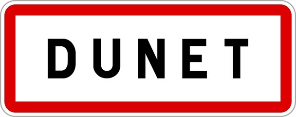 Panneau entrée ville agglomération Dunet / Town entrance sign Dunet