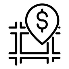 Currency Exchange Map Pin Flat Icon Isolated On White Background