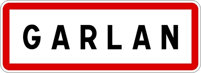 Panneau entrée ville agglomération Garlan / Town entrance sign Garlan