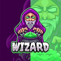 Wizard Mascot Character Logo Template
