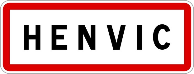 Panneau entrée ville agglomération Henvic / Town entrance sign Henvic