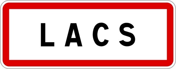 Panneau entrée ville agglomération Lacs / Town entrance sign Lacs