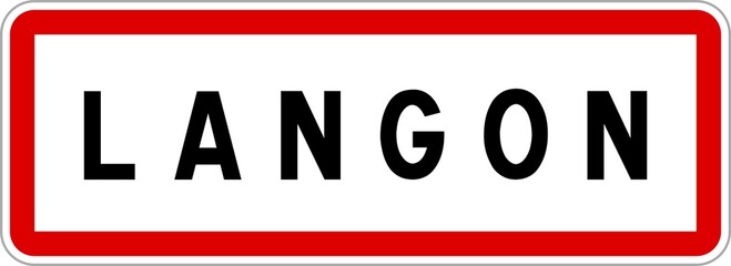 Panneau entrée ville agglomération Langon / Town entrance sign Langon