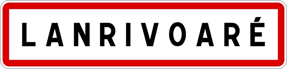 Fototapeta premium Panneau entrée ville agglomération Lanrivoaré / Town entrance sign Lanrivoaré