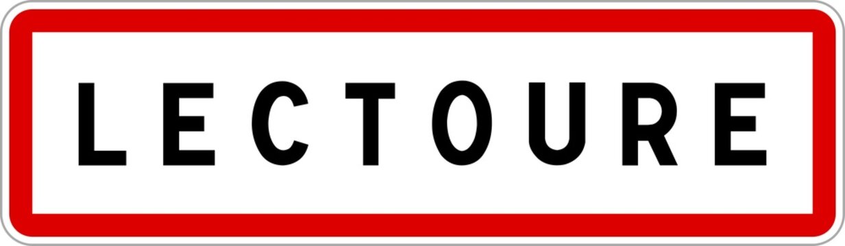 Panneau entr&eacute;e ville agglom&eacute;ration Lectoure / Town entrance sign Lectoure