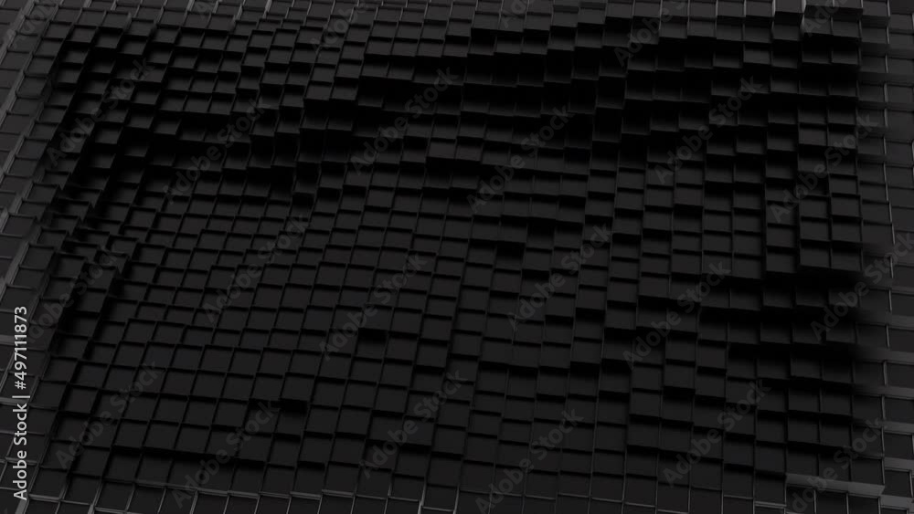 Poster surface with squares and moving waves. design. rotating surface with squares and waves. wave vibrati