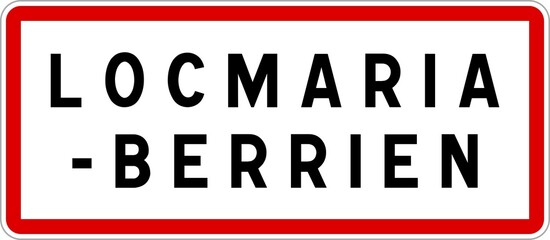 Panneau entrée ville agglomération Locmaria-Berrien / Town entrance sign Locmaria-Berrien