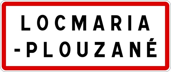 Panneau entrée ville agglomération Locmaria-Plouzané / Town entrance sign Locmaria-Plouzané