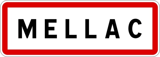 Panneau entrée ville agglomération Mellac / Town entrance sign Mellac