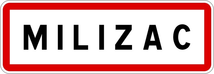 Panneau entrée ville agglomération Milizac / Town entrance sign Milizac