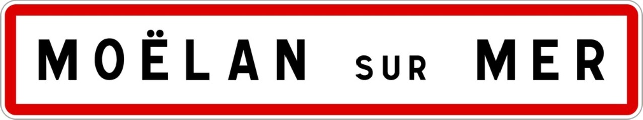 Panneau entrée ville agglomération Moëlan-sur-Mer / Town entrance sign Moëlan-sur-Mer