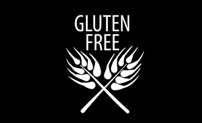 A painted gluten free sign on a black background
