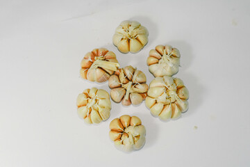 garlic on a white background.