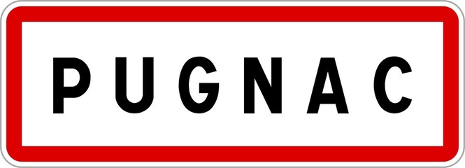 Panneau entrée ville agglomération Pugnac / Town entrance sign Pugnac