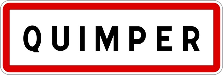 Panneau entrée ville agglomération Quimper / Town entrance sign Quimper
