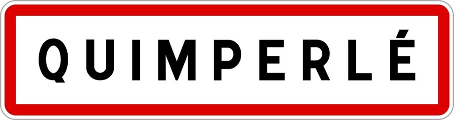 Panneau entrée ville agglomération Quimperlé / Town entrance sign Quimperlé