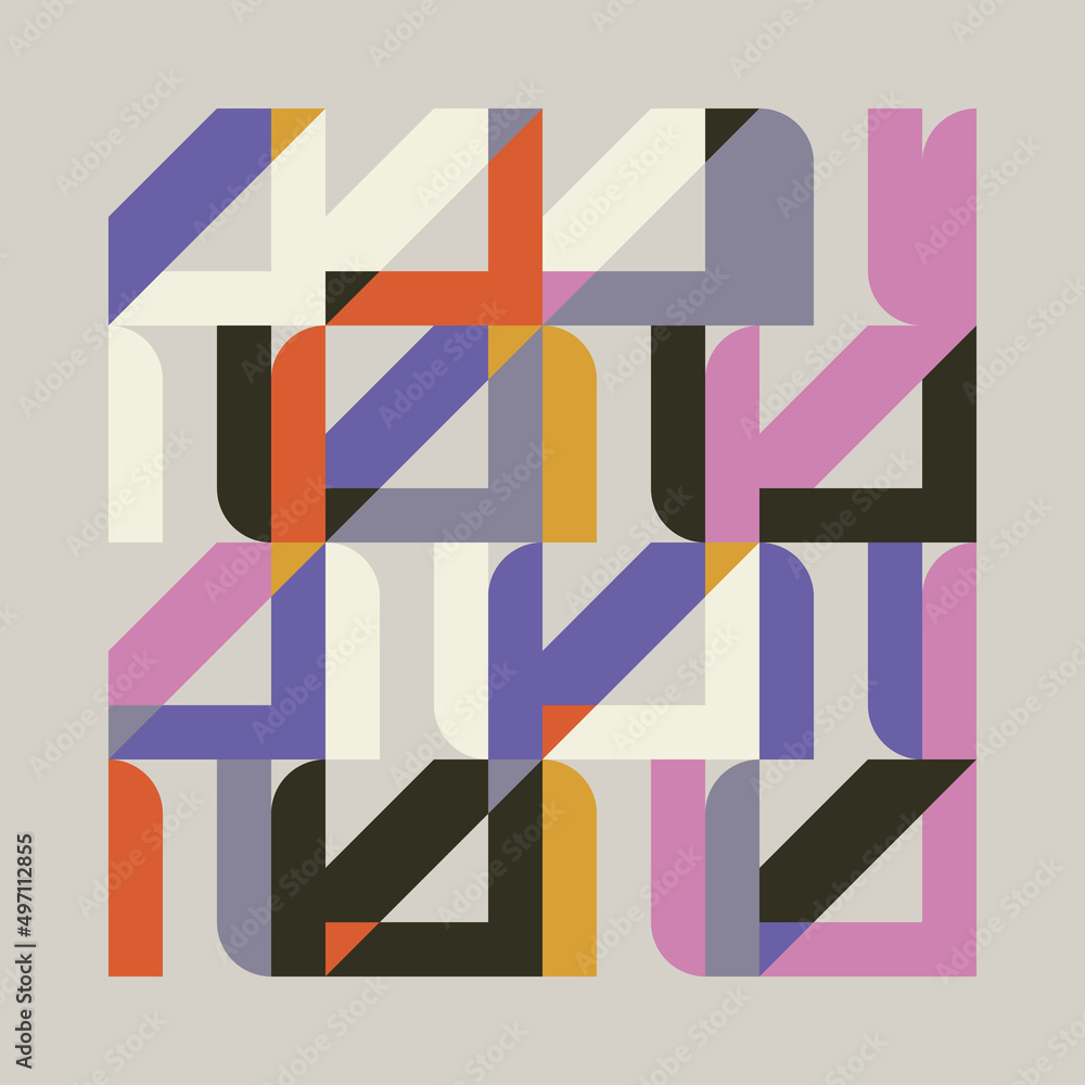 Aufkleber minimal art graphic pattern design aesthetics made with abstract vector geometric shapes