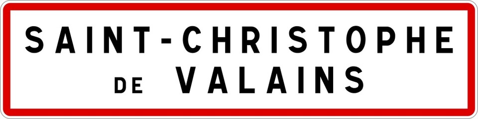 Panneau entrée ville agglomération Saint-Christophe-de-Valains / Town entrance sign Saint-Christophe-de-Valains
