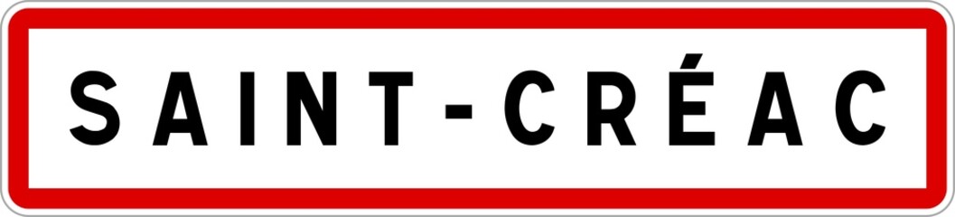 Panneau entrée ville agglomération Saint-Créac / Town entrance sign Saint-Créac