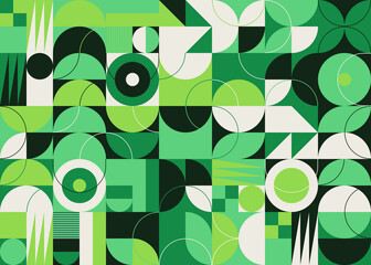 Bauhaus Aesthetics Graphics Art Made Vector Geometric Shapes And Abstract Forms - 497112830