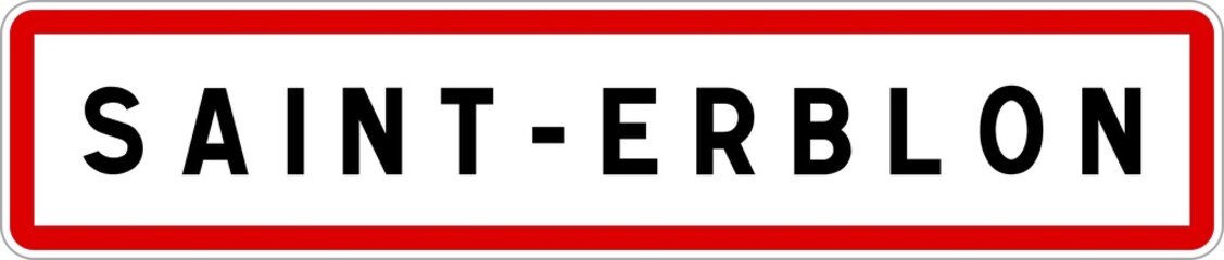 Panneau entrée ville agglomération Saint-Erblon / Town entrance sign Saint-Erblon