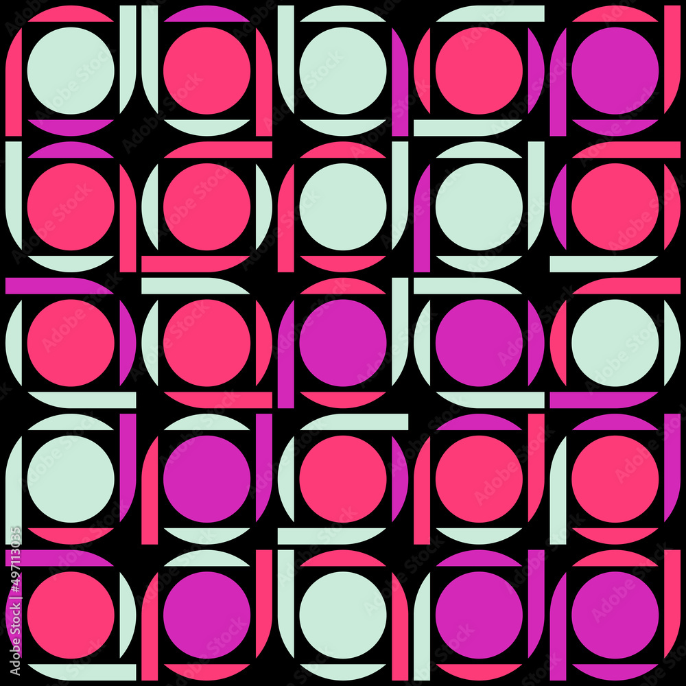 Poster neon colored abstract pattern graphics made with vector geometric shapes and elements