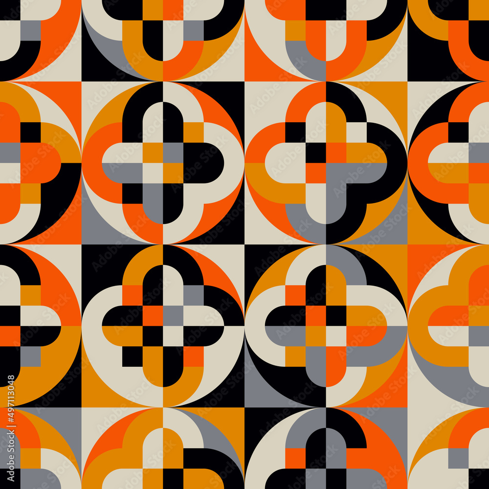 Poster seamless pattern vector graphics design made with abstract geometric shapes and forms