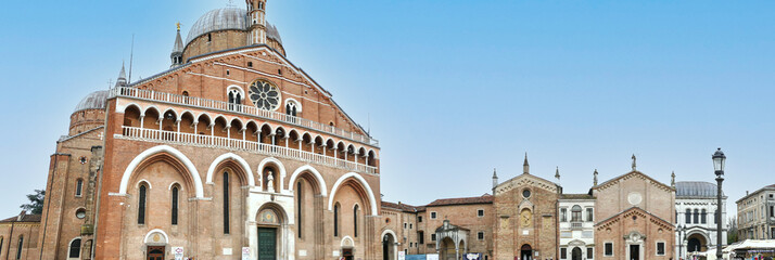 Extra wide view of the beautiful Basilica of S. Antonio in Padua